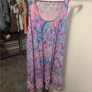 Lilly Pulitzer Pink and Blue Leaf Dress